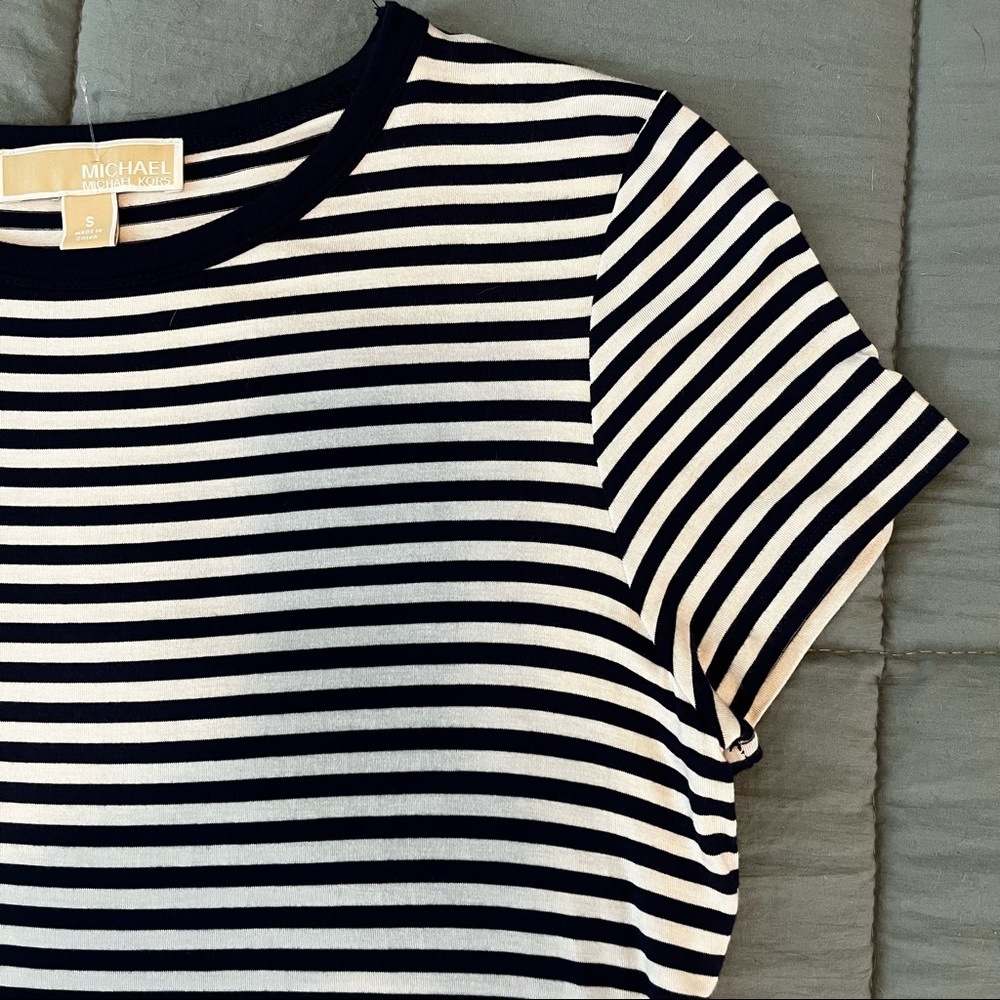 -SOLD- NWOT Micheal Kors Navy Striped Maxi Dress - Picture 10 of 13